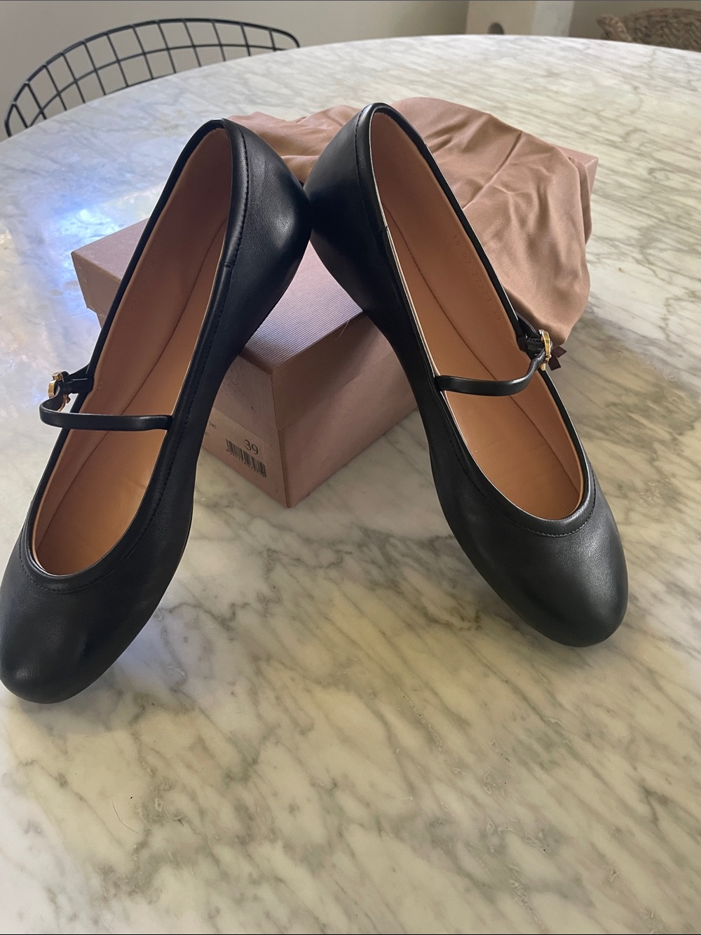 Gianvito Rossi Black Mary Jane Leather Flats